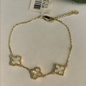 Adornia 14k Gold White Mother of Pearl Flower Bracelet